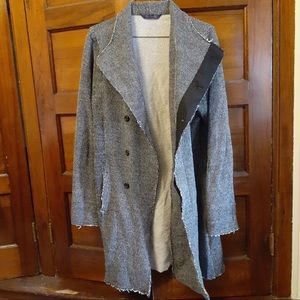 Men’s RNT23 Black White Long Cardigan Fits S/M